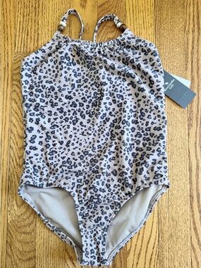 Leopard Print One-Piece Swimsuit Abercrombie kids NWT